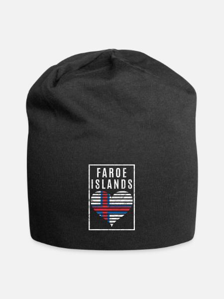 Färöer Inseln - Jersey-Beanie - Schwarz