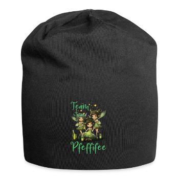 Team Pfeffifee Pfefferminz Likör Saufen JGA - Jersey-Beanie - Schwarz - Vorne