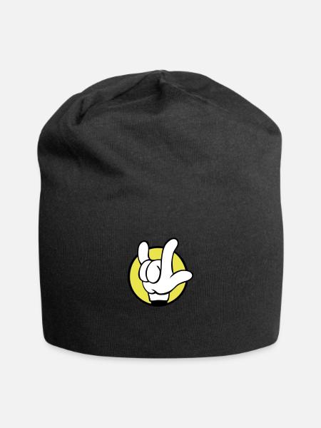 i love you sign - Jersey-Beanie - Schwarz