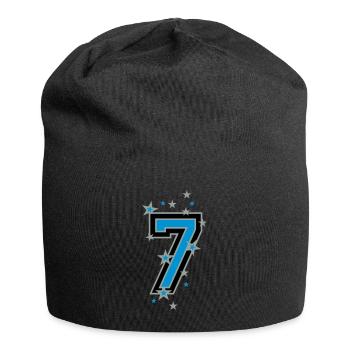 Le nombre sept, et les étoiles 7 - Bonnet en jersey - noir - Devant