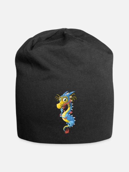 drache - Jersey-Beanie - Schwarz