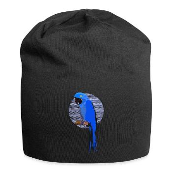 Hyacinth Macaw - color blob on a circle - Jersey Beanie - black - Front
