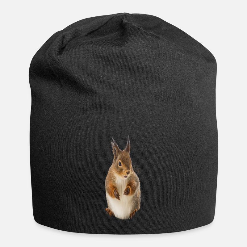 Eichhörnchen - Jersey-Beanie - Schwarz