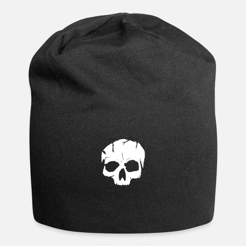 SKULL - Jersey Beanie - black