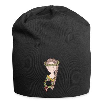 Mittelalter Mädchen - Jersey-Beanie - Schwarz - Vorne