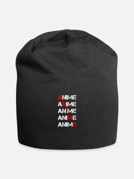 Anime - Jersey-Beanie - Schwarz
