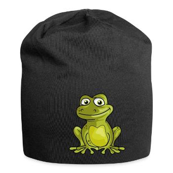 Grenouille roi baiser cadeau quak - Bonnet en jersey - noir - Devant