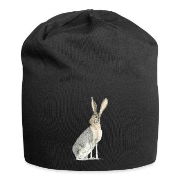 Rabbit with long spoons - Jersey Beanie - black - Front