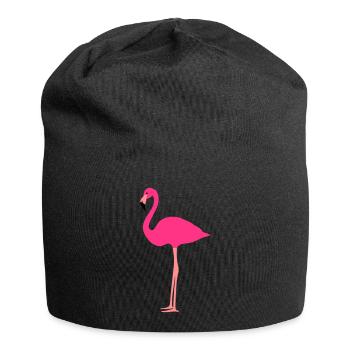 Flamingo 3 colors - Jersey Beanie - black - Front