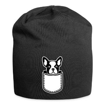 French Bulldog - Jersey Beanie - black - Front