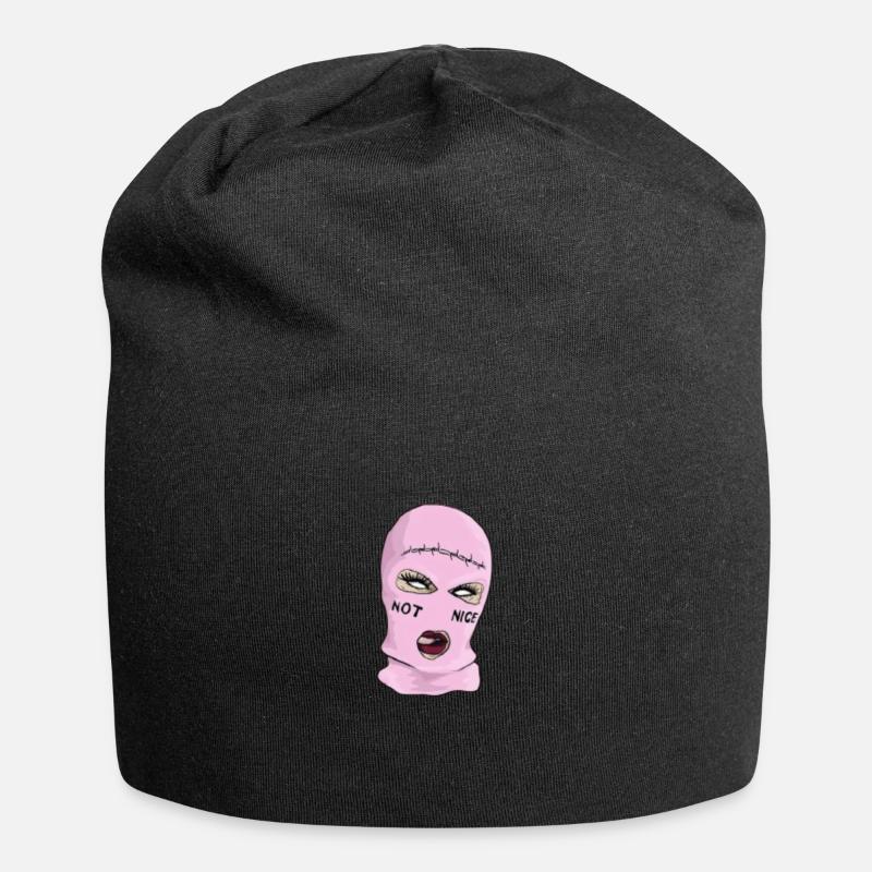 Elch Sturmhaube rosa - Jersey-Beanie - Schwarz