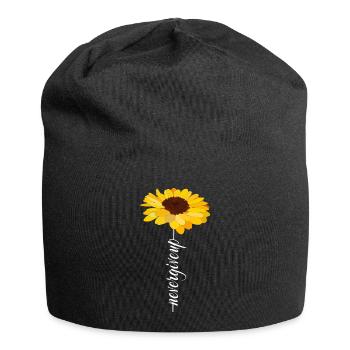 never give up - Jersey Beanie - black - Front