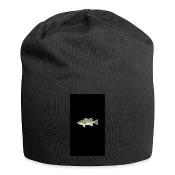 Polygonal Fisch Fischen - Jersey-Beanie - Schwarz - Vorne