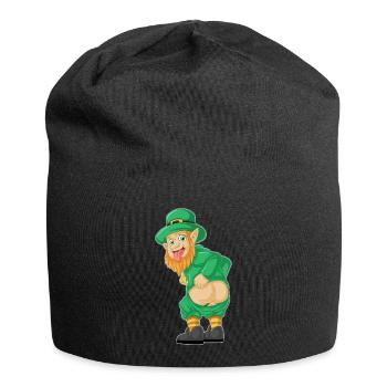 Chemise drôle de leprechaun – Te de la Saint-Patrick - Bonnet en jersey - noir - Devant