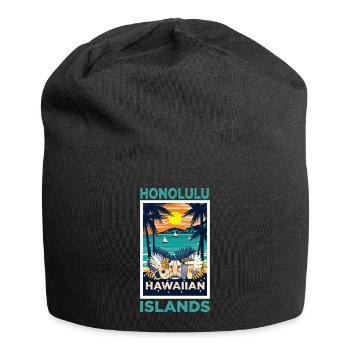 Hawaï et les îles, Honolulu - Bonnet en jersey - noir - Devant