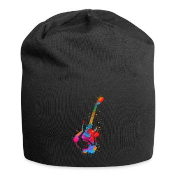 Gitarre Splash Bunt E-Gitarrist Musik Band - Jersey-Beanie - Schwarz - Vorne