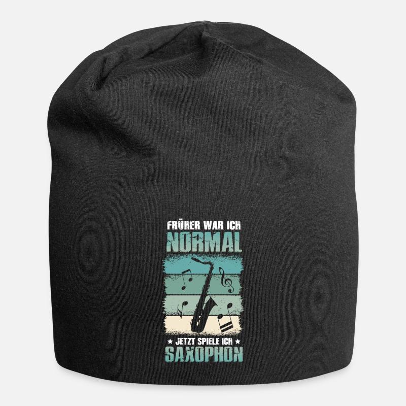 Saxophon früher war ich Normal - Jersey-Beanie - Schwarz
