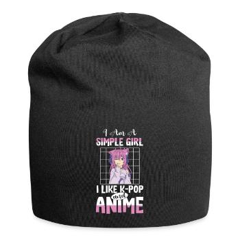 I Am A Simple Girl I Like K-Pop And Anime - Jersey-Beanie - Schwarz - Vorne