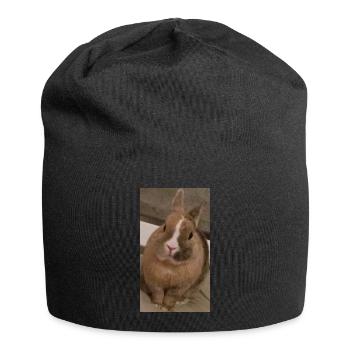 Kaninchen - Jersey-Beanie - Schwarz - Vorne