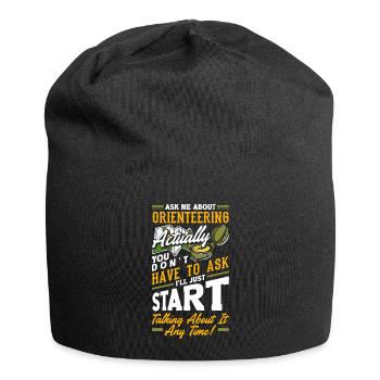 Orienteer Runner Running Ask Me About Orienteering - Jersey Beanie - black - Front