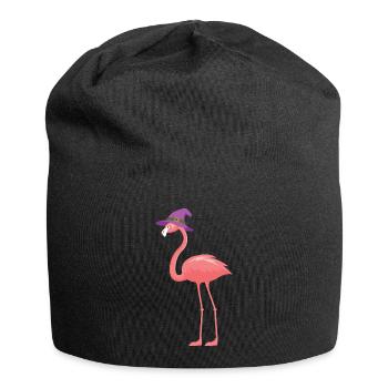 Halloween Flamingo Witch - Jersey Beanie - black - Front