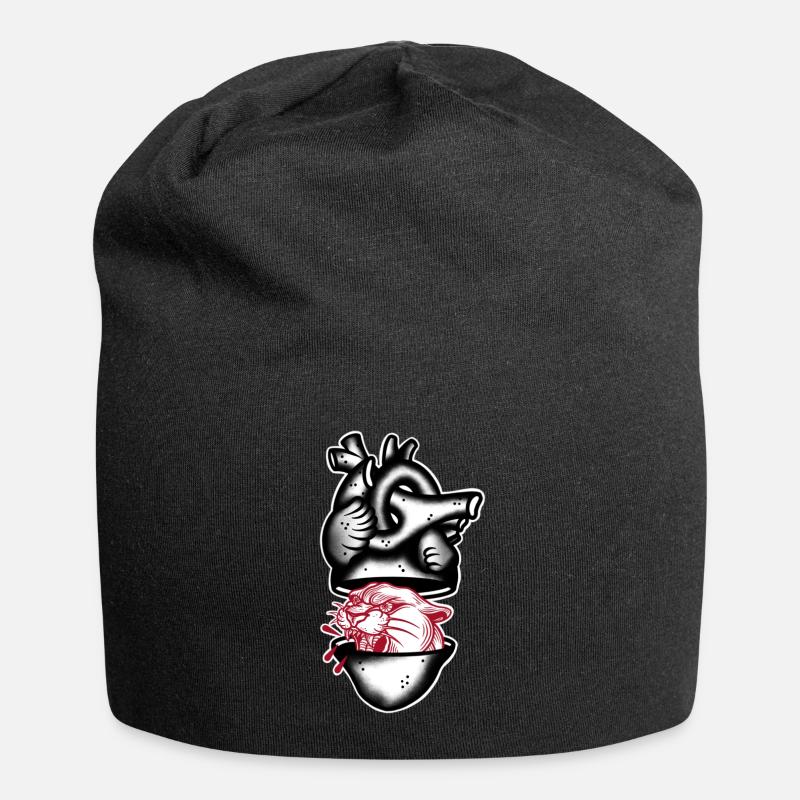 Heart Panthere black and red - Bonnet en jersey - noir