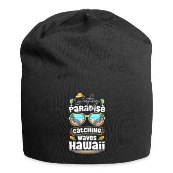 Strand Wellen Sommerurlaub Tauchen - Jersey-Beanie - Schwarz - Vorne