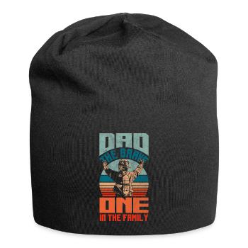 Papa Le Brave dans la famille Pompiers - Bonnet en jersey - noir - Devant