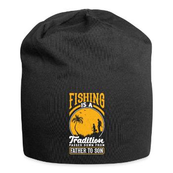 Fishing Dad Father and Son Ocean Father's Day - Jersey-Beanie - Schwarz - Vorne