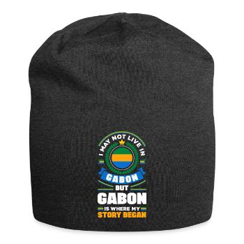 Gabonese Gabon Gabonese Flag Quote - Jersey Beanie - charcoal grey - Front