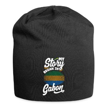 Gabonese Gabon Gabonese Flag My Story Began In - Jersey Beanie - black - Front