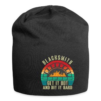Lustiger Schmied Spruch & Schmieden - Jersey-Beanie - Schwarz - Vorne