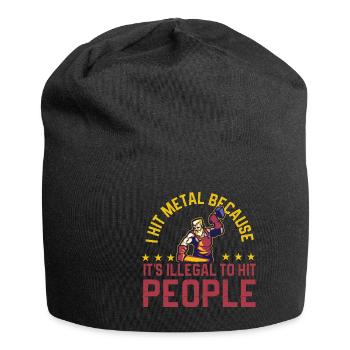 Lustiger Schmied Spruch & Schmieden - Jersey-Beanie - Schwarz - Vorne
