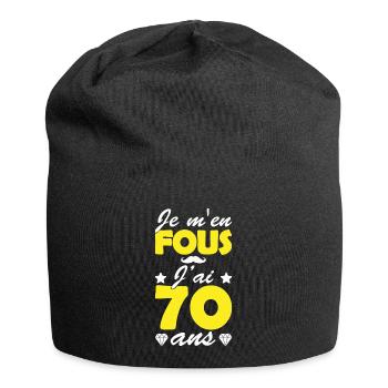 j ai 70 ans / cadeau anniversaire 70 ans - Bonnet en jersey - noir - Devant