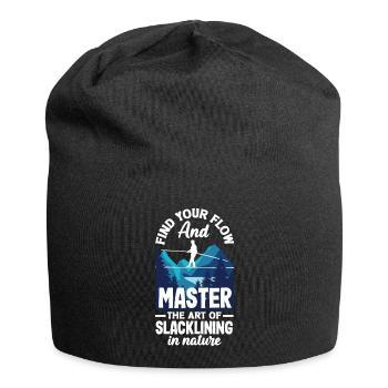 Find your flow and master the art of slacklining - Jersey Beanie - black - Front