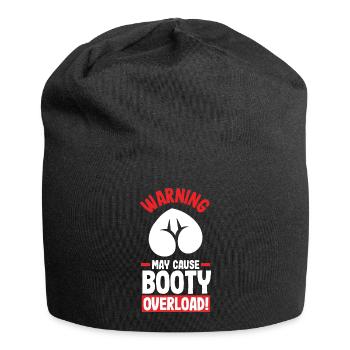 Warning: May Cause Booty Overload - Jersey-Beanie - Schwarz - Vorne