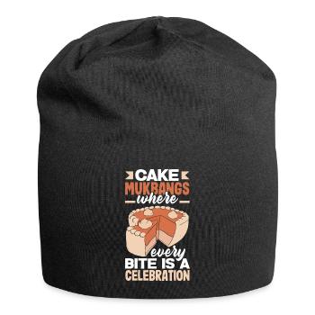 Mukbang and Cake - Jersey Beanie - black - Front