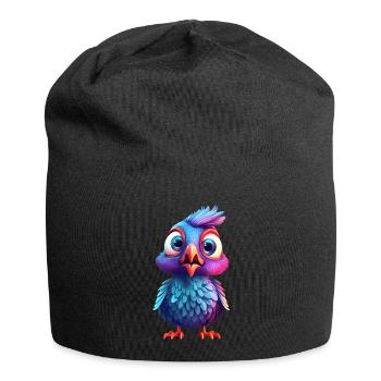 Erschrockenes Vogelbaby - Jersey-Beanie - Schwarz - Vorne