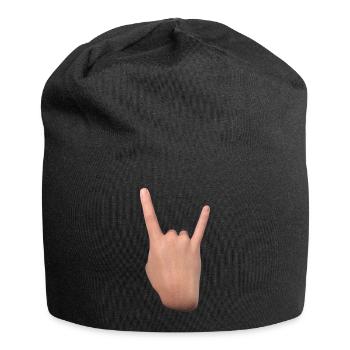 Signe des cornes (dos) - Bonnet en jersey - noir - Devant