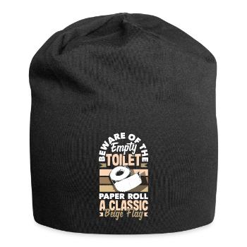 Attention au rouleau de papier toilette vide Un classique - Bonnet en jersey - noir - Devant