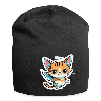 Guardian Angel Cat Spirituality Angel Gift - Jersey Beanie - black - Front