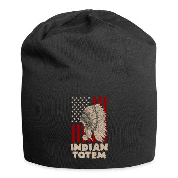 Totem feather headdress - Jersey Beanie - black - Front