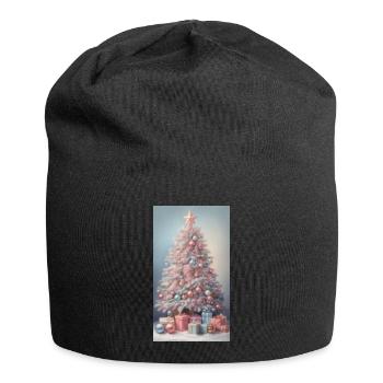 Weihnachtsbaum - Jersey-Beanie - Schwarz - Vorne