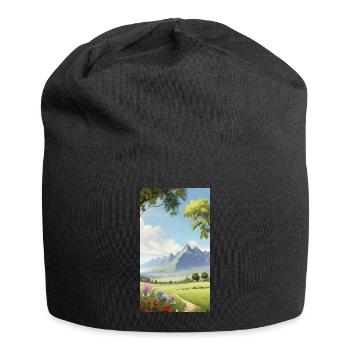 Paysage - Bonnet en jersey - noir - Devant