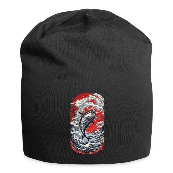 Japan Tunfisch Angeln Ukiyo-E Wellen Kunst - Jersey-Beanie - Schwarz - Vorne