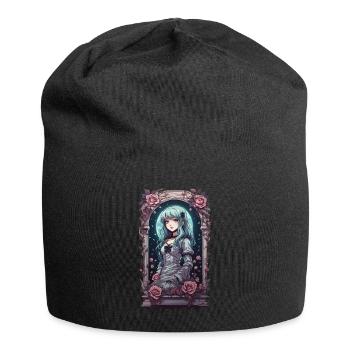 Aesthetic Goth Kawaii Anime Victorian Roses - Jersey Beanie - black - Front
