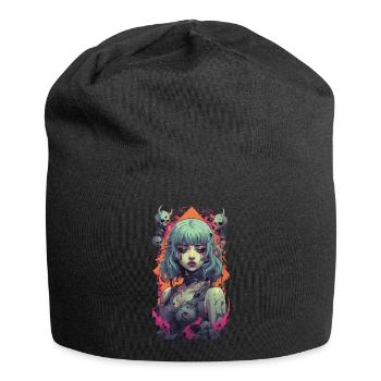 Gothic Girl Aesthetic Occult Vaporwave Design - Jersey Beanie - black - Front