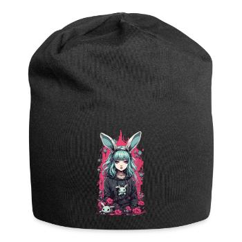 Kawaii Goth Anime Bunny Dark Magic Aesthetic - Jersey Beanie - black - Front