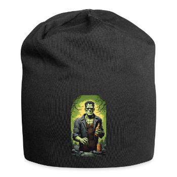 Spooky Beer Drinker Monster Halloween Design - Jersey Beanie - black - Front
