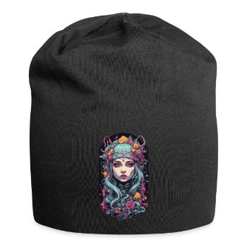 Gothic E-Girl Aesthetic Occult Streetwear Design - Jersey Beanie - black - Front